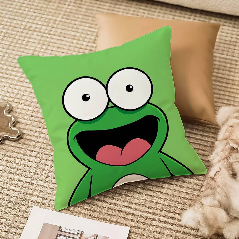F-Frog Pillow Case Sofa And Living Room Decorative Cushion Covers Dust-proof And Mite-proof Invisible Zipper
