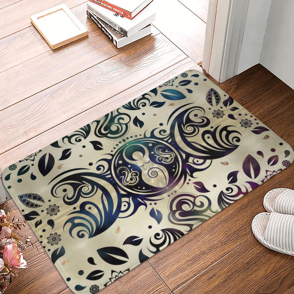 Triple Moon Goddess Doormat Mat Anti-Slip Pentagram Pagan Wiccan Kitchen Bath Balcony Rug Carpet 40*60cm