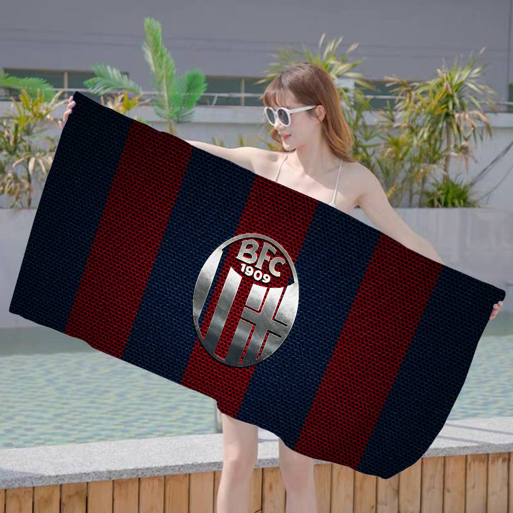 Bologna Football Club 1909 Microfibra Stampata Asciugamano da Spiaggia Alpinismo Yoga Spiaggia Nuoto Corsa Assorbente Morbido Asciugamano