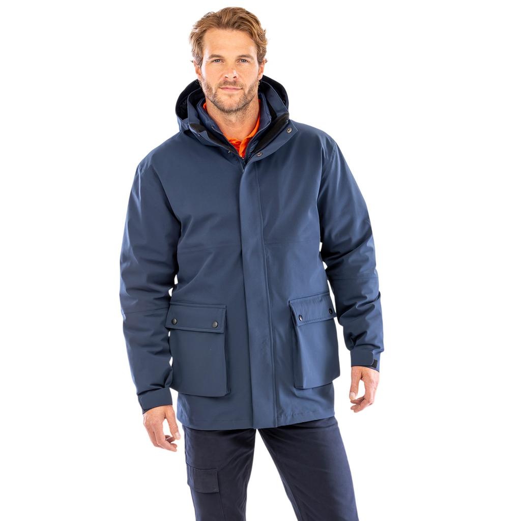 Result Recycled Mens 3 in 1 Ripstop Padded Jacket