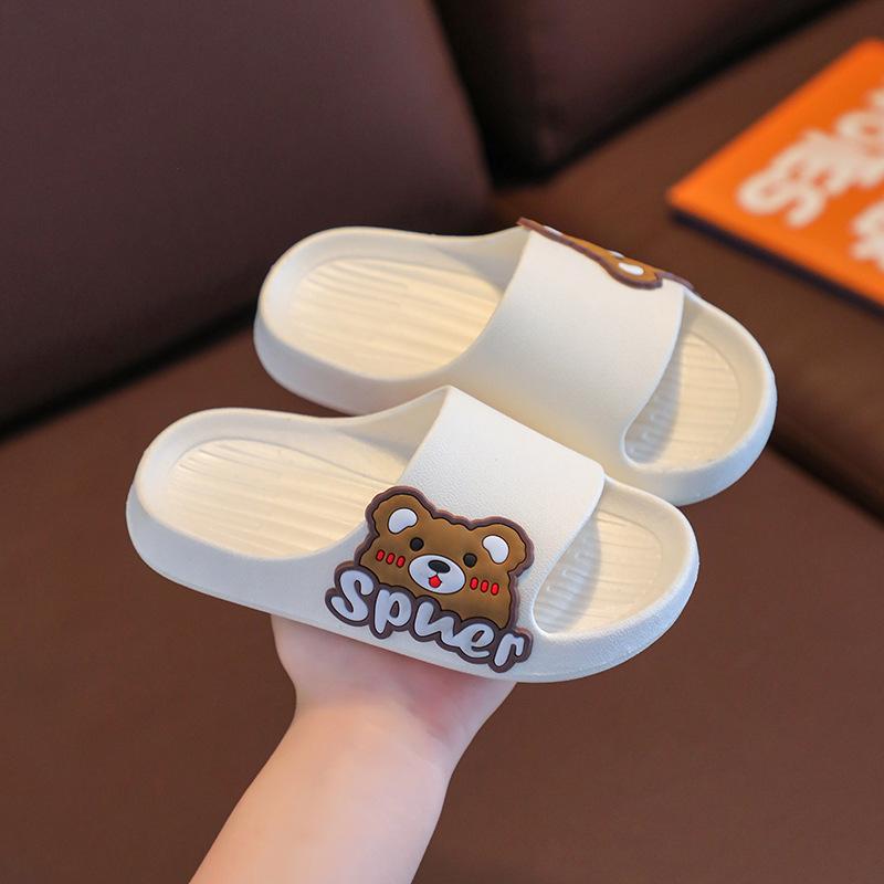 Children s non-slip slippers for summer, boys  and girls  soft-soled indoor bathroom bathing cartoon cute home parent-child sandals 24-25Inner Length（15cm белый