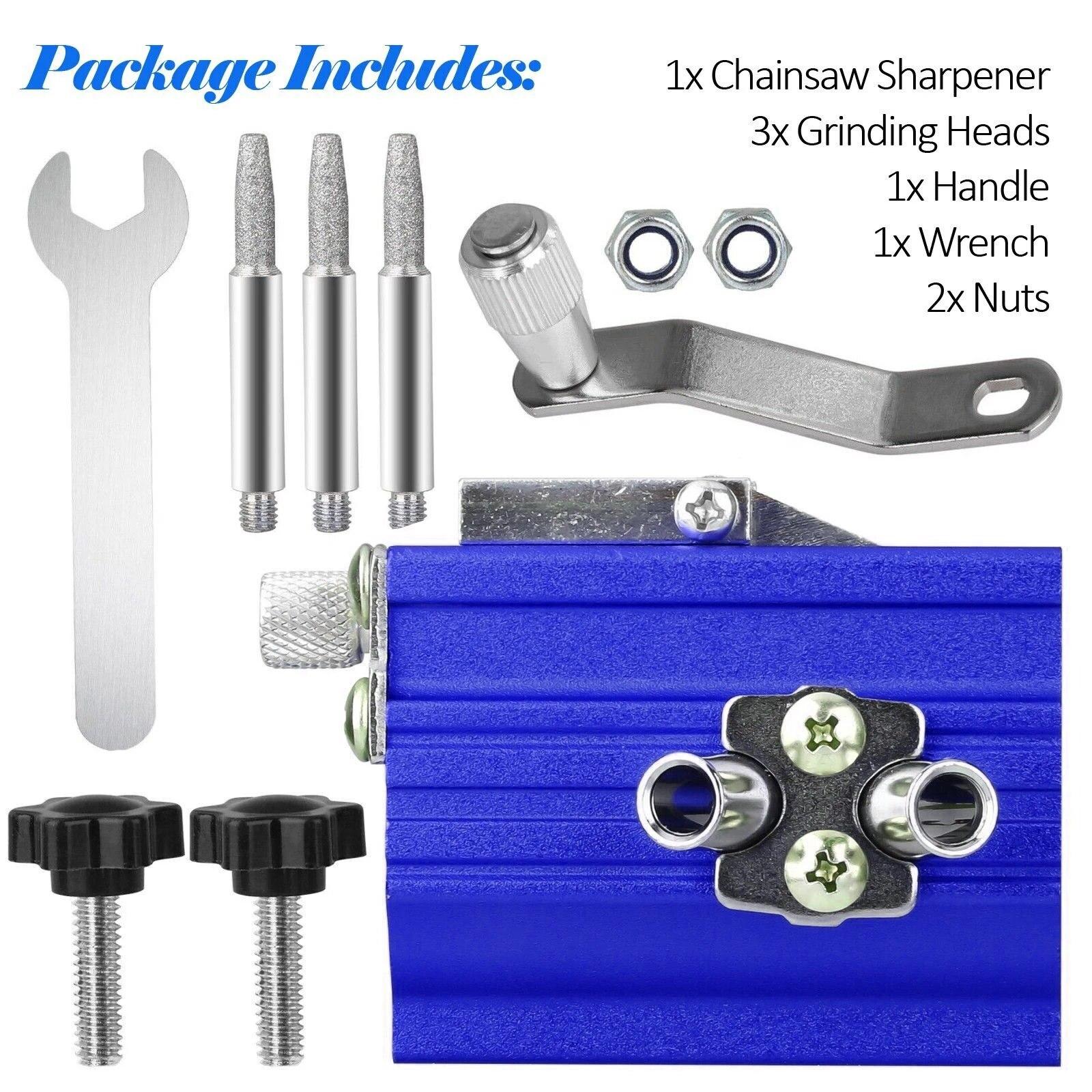 

Портативный и простой электрический инструмент для заточки цепи цепной пилы, заточной станок для 4-22-дюймовых инструментов для цепной пилы, заточной ключ для 3 бит синий