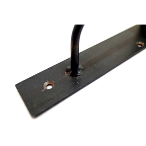 Iron Shelf Brackets, Set of 2, Handcrafted In Japan with a Black Leather Finish, DIY (L)