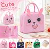 Oxford Cloth Cartoon Insulated Lunch Bag Portable Handheld Zipper Lunch Box for Kids and Adults Durable Lightweight Lunch Tote