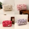 Plush Girl Heart Makeup Bag Portable Travel Storage Organizer With Hanging Loop For Students