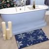 Christmas Doormat Winter Bath Rug Snowflak Mats Decor Front Door Mat Decorative Non Slip Comfortable Mat Area Rug For Bedroom