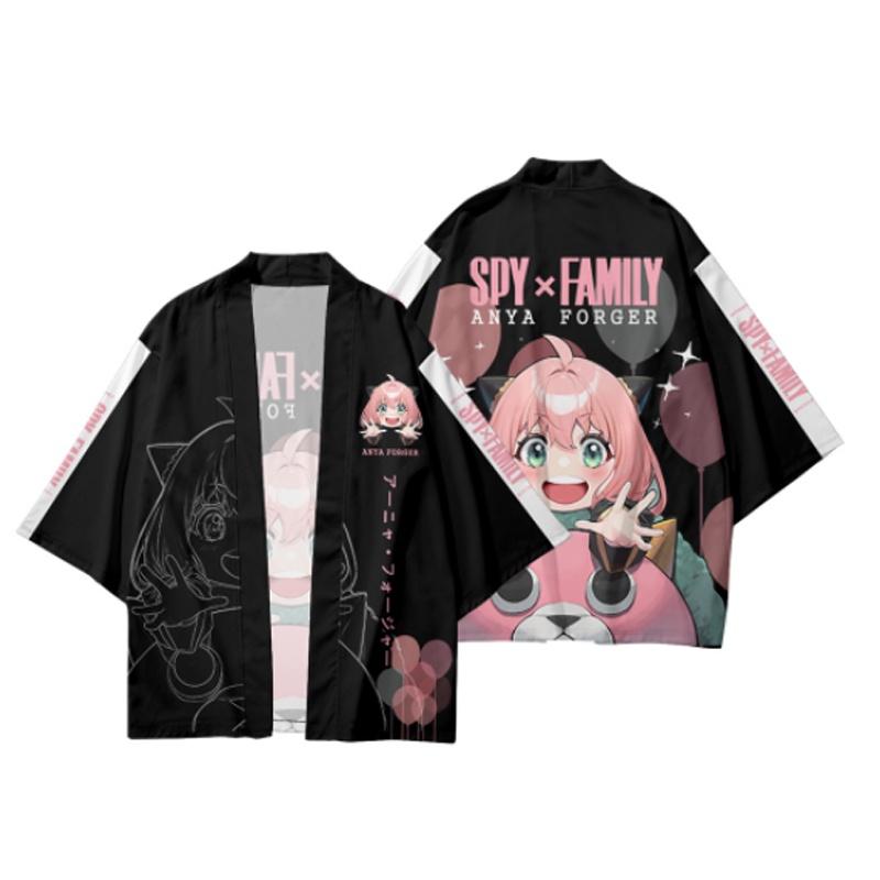 

Spy×family Взрослый Косплей Кимоно Кардиган с Цифровой Печатью Тонкий Рукав Короткий Black,3XL