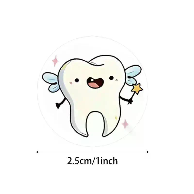 500pcs/Roll Dental Stickers Cartoon Decoration Tooth Shaped Sticker Label Sticker Dental Supplies Dentistry Dental Clinic Decals
