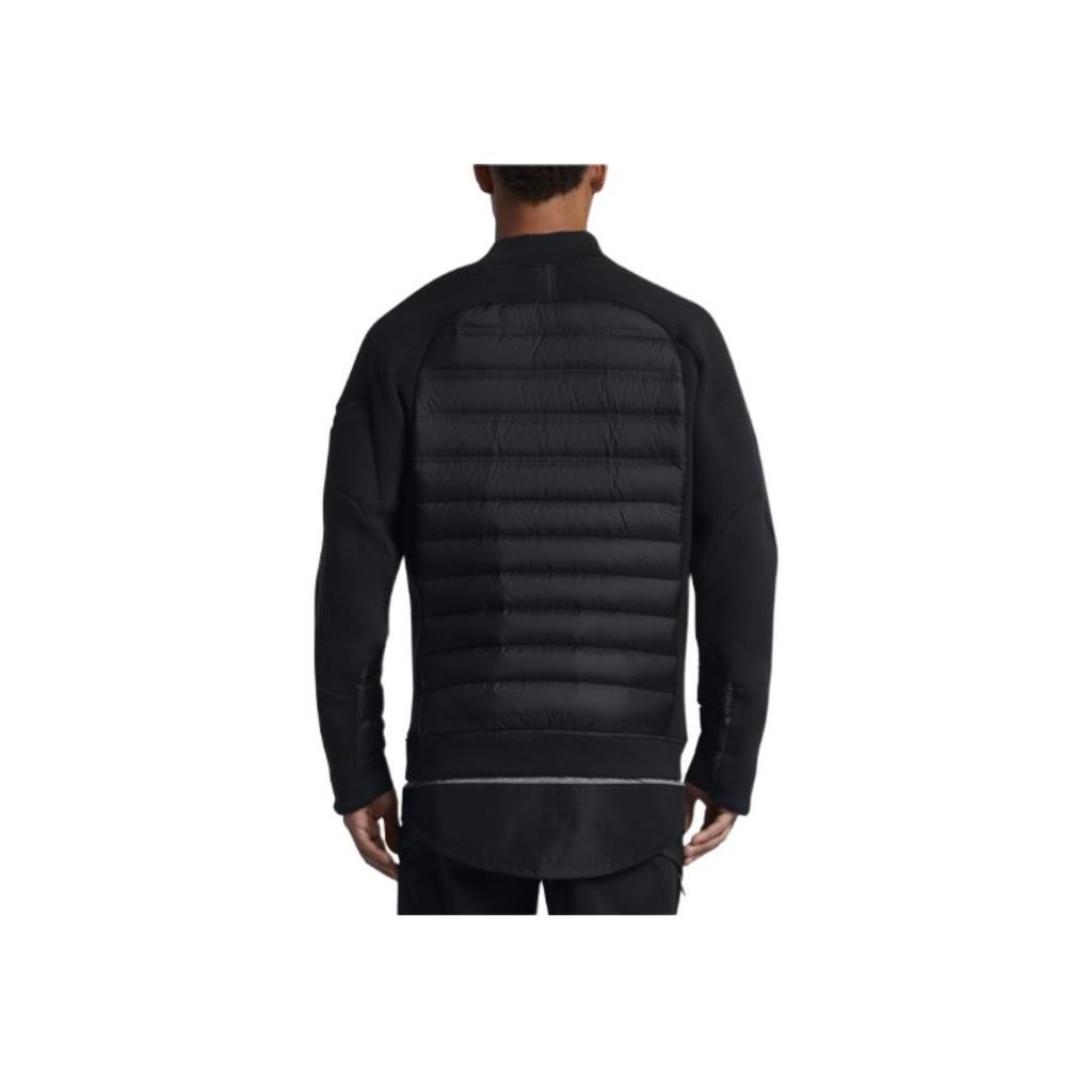 Nike Color Block Stand Collar Zipper Down Jacket Men Outerwear Black 806846-010