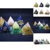 Unique Handmade Orgonite Pyramid With Natural Crystal Macadam For Radiant Home Decor