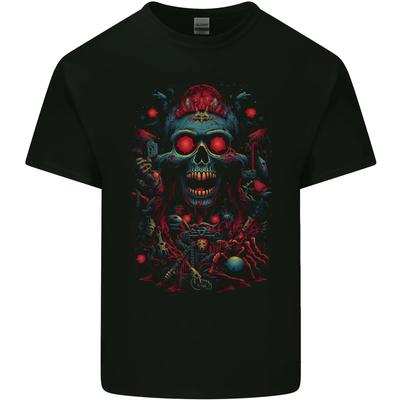 Evil Night Demon Skull Kids T-Shirt Childrens