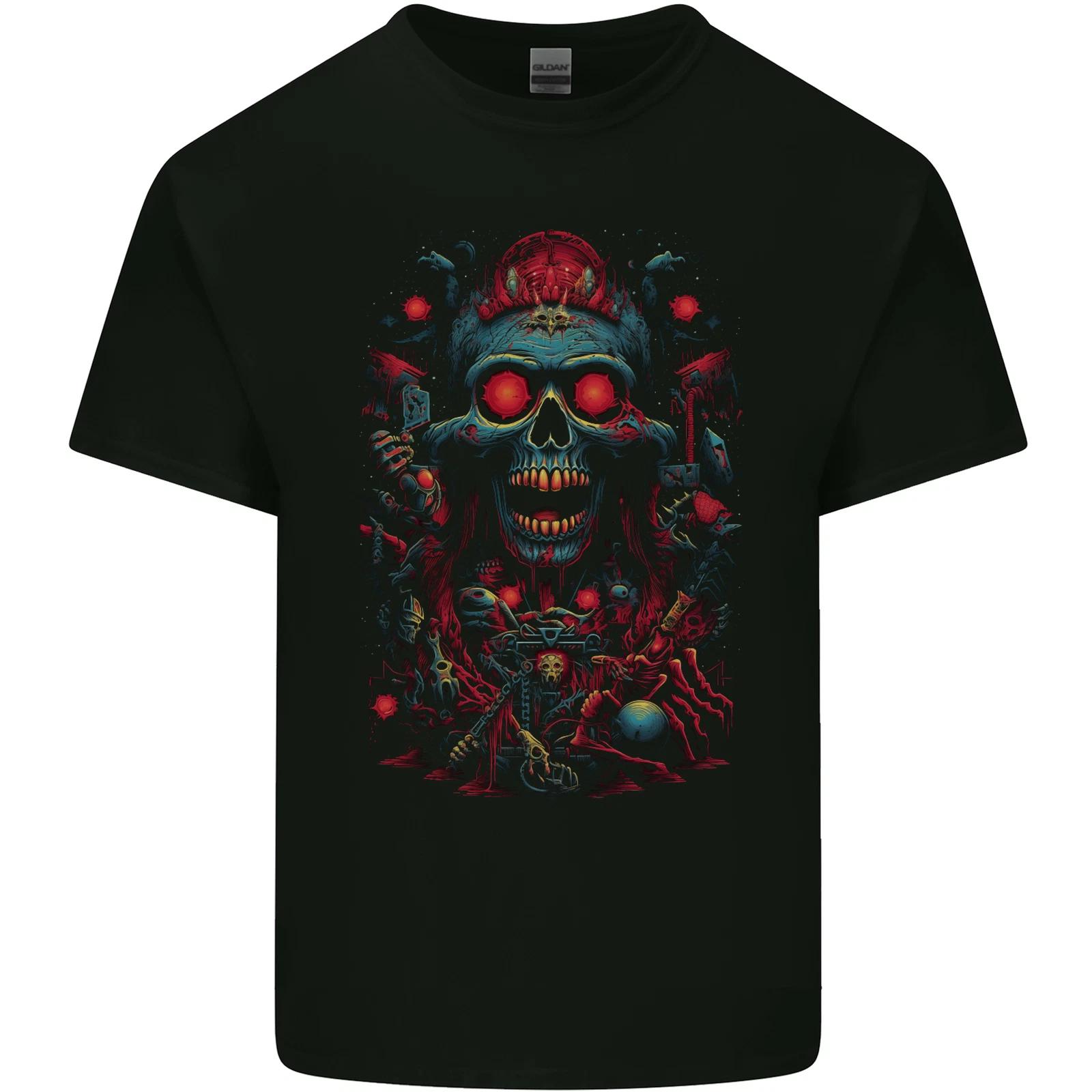 Evil Night Demon Skull Kids T-Shirt Childrens S