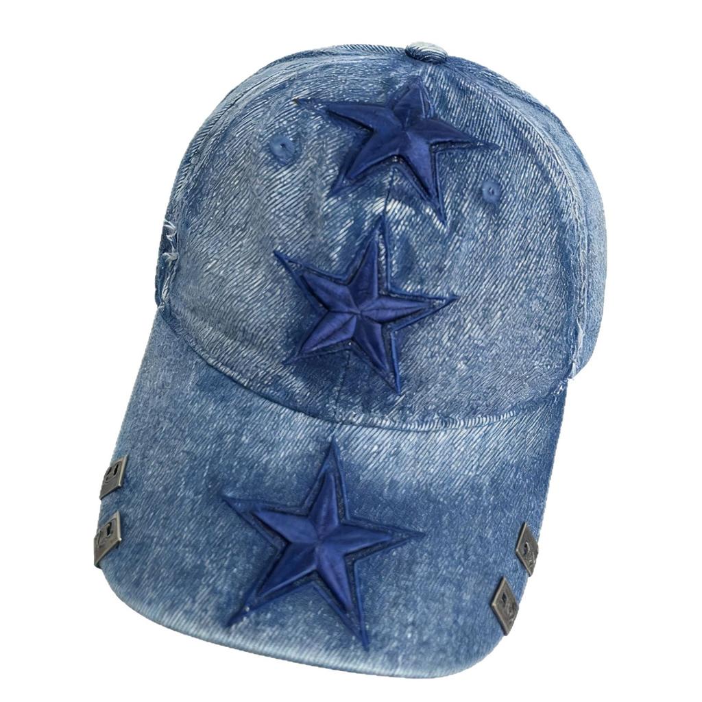 Trendy Embroidered Five-Point Star Baseball Cap for Men, American Retro Versatile Sun Hat, Fashionable Duckbill Cap for Couples