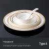 Hotel Restaurant Ceramic Tableware Set: Plates, Bowls, Cutlery, Chopsticks for Private Rooms - 7 or 8 Pieces