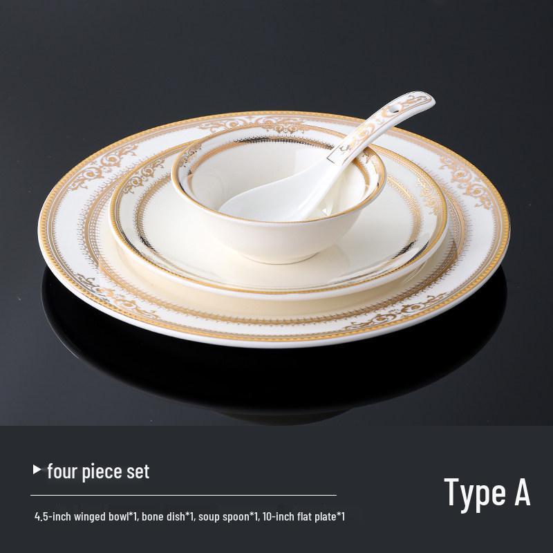 Hotel Restaurant Ceramic Tableware Set: Plates, Bowls, Cutlery, Chopsticks for Private Rooms - 7 or 8 Pieces