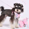 Adjustable Dog Bow Harness Splicing Breathable Dog Chest Strap Candy Color Comfortable Dog Leash for Cats and Dogs