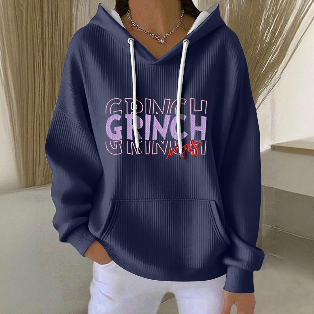 Women's Fashion Casual Christmas Angel Print Pullover Long-Sleeve Sweatshirt