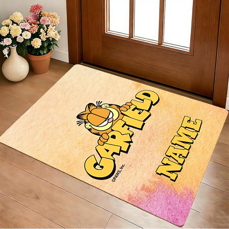 Personalized Name Garfield's Name Living Room Non-Slip Area Rug Soft Carpet for Bedroom Playroom Sofa Office Home Decor Doormat
