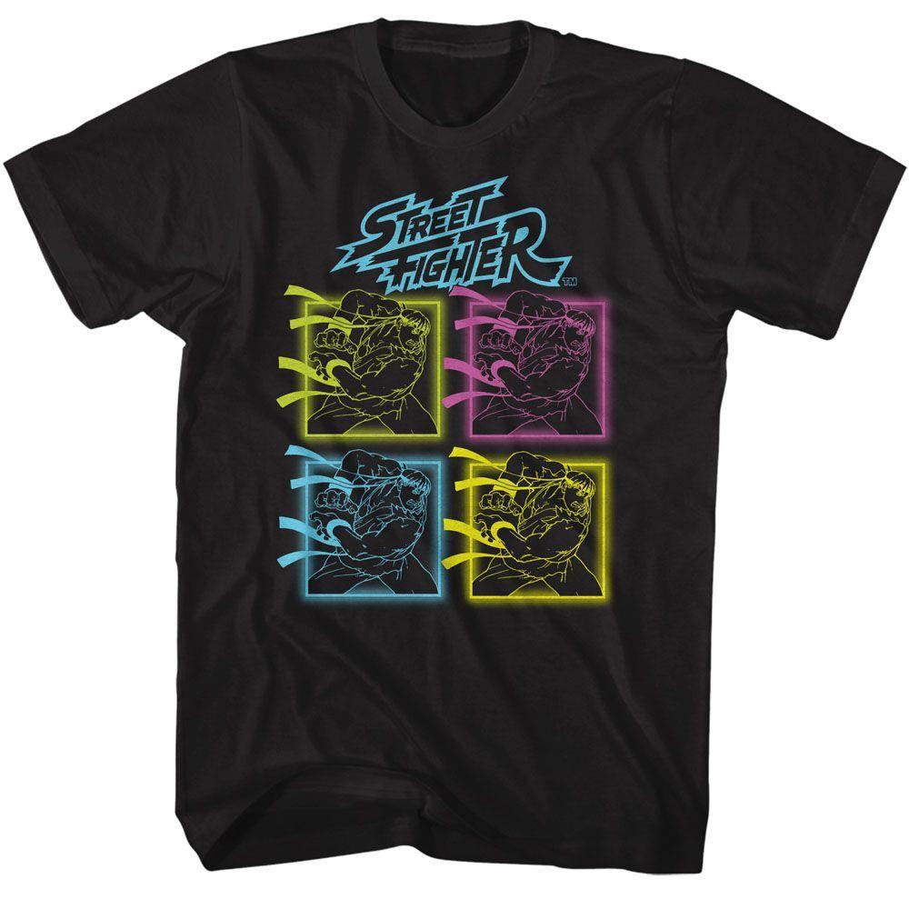 Street Fighter Neon Hadoken Black T-Shirt Mens Womens Tees Top M