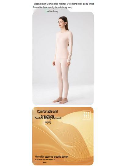 Women's Warm Lenzing Modal Autumn Underwear Set - Skin-Friendly Base Layer Top & Pants with Collar