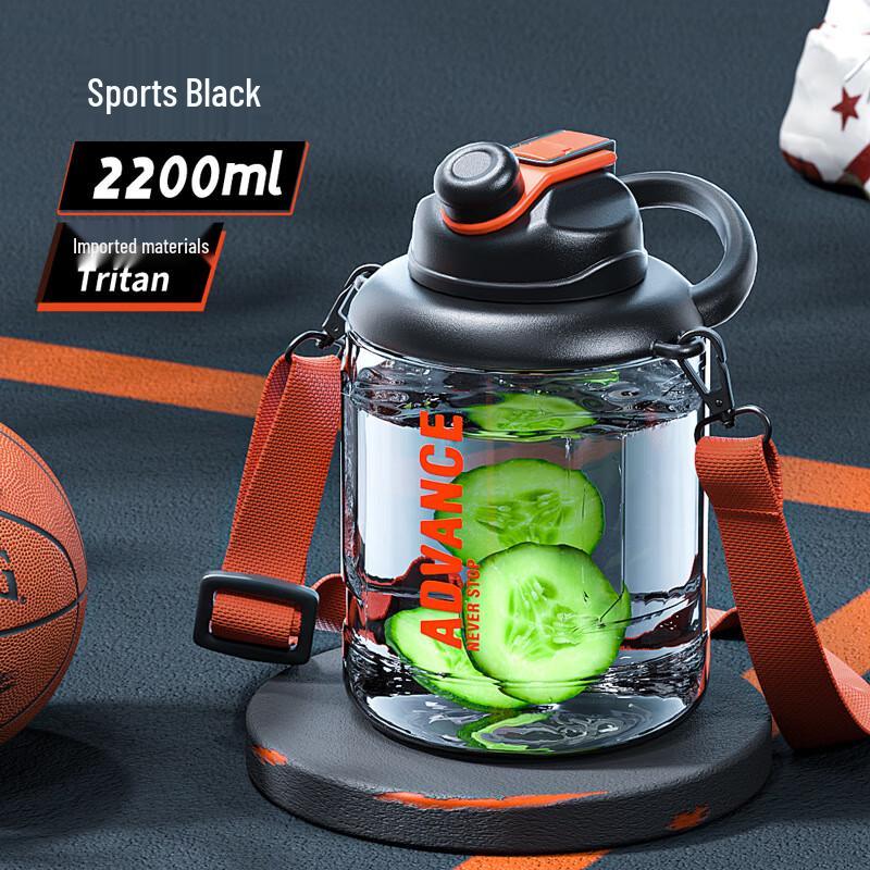 

Large Capacity Sports Water Bottle with Handle and Straw