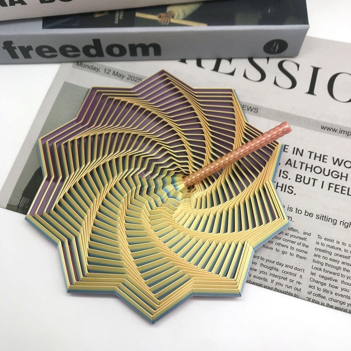 3D-печать Восьмиугольная ручка Спиральная башня Волшебная геометрическая трехмерная настольная игрушка Спиральная декомпрессионная Креативная головоломка Детская игрушка S (13 rings/8.6cm)