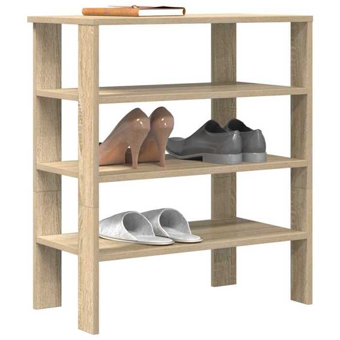 VidaXL Étagère à chaussures chêne sonoma 61x32x70 cm bois d'ingénierie, rangement de chaussures, armoire de rangement de 859844
