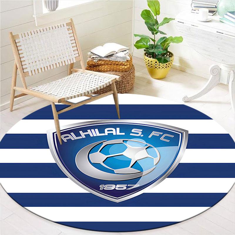 Al Hilal SFC Round Area Rug,Carpet Rug for Living Room Bedroom Sofa Playroom Decor,Non-slip Floor Mat