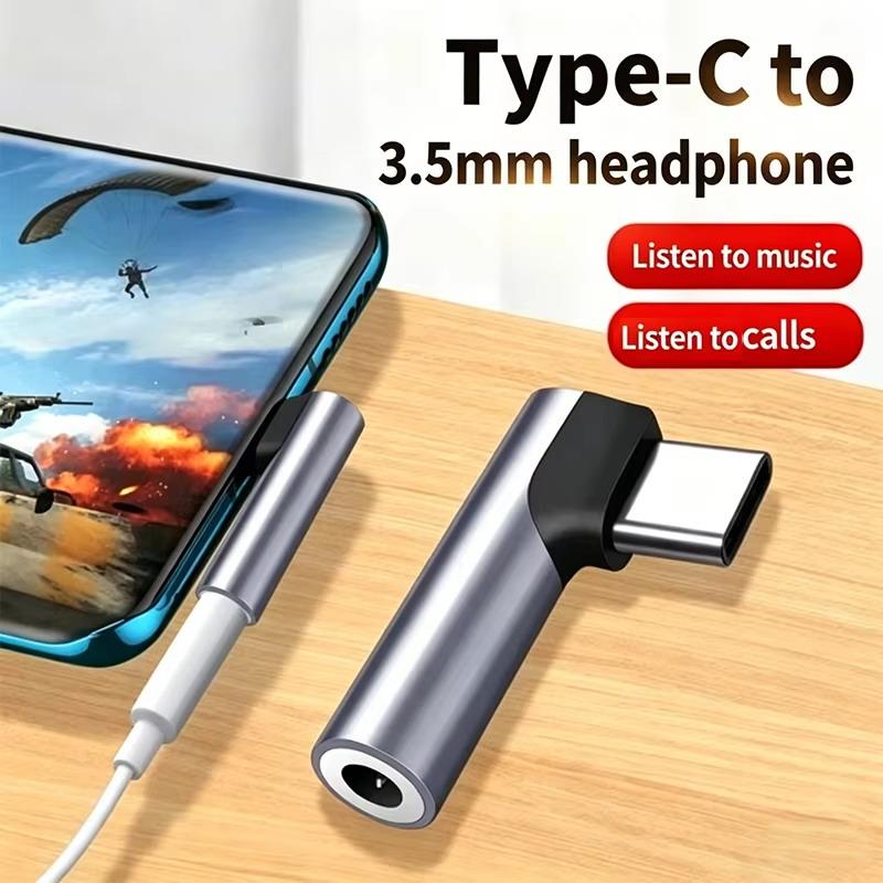 Headphone Audio Adapter Converter Type C To 3.5Mm Jack Elbow L-Type For Cellphone Android Huawei