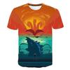 Vibrant 3d Print Godzilla King Of The Monsters Unisex Casual Short Sleeve T-shirt