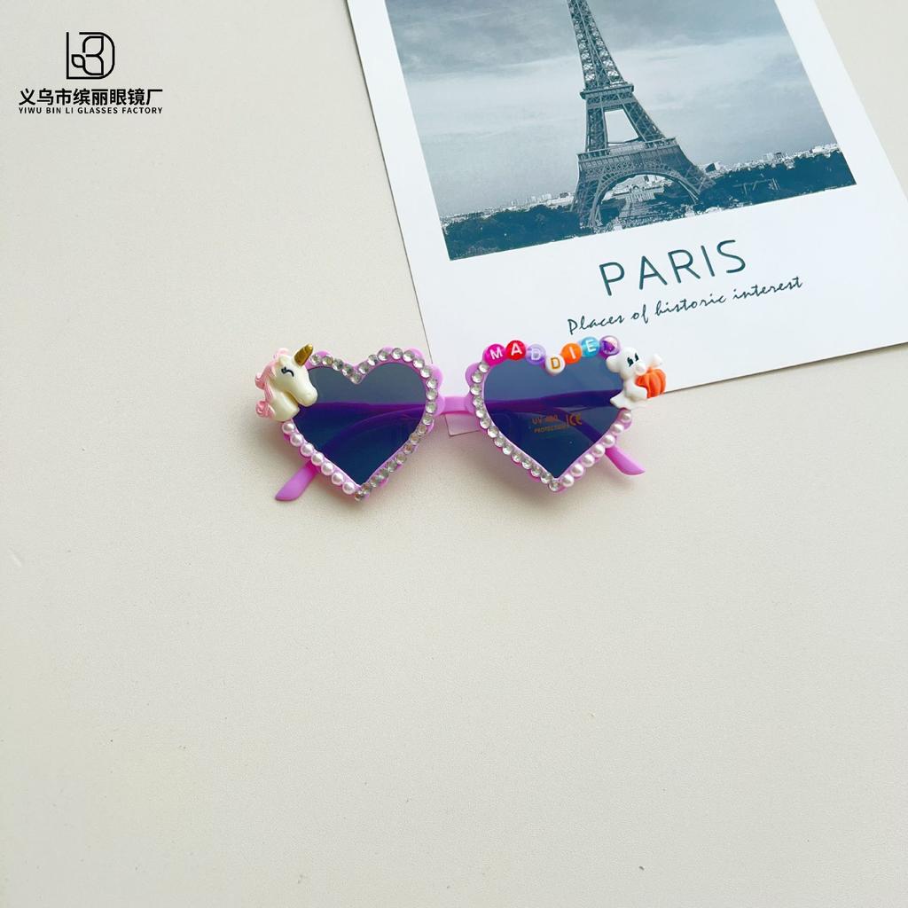 Fashion Diy Unicorn Cute Girls Sunglasses Sunscreen, Uv Protection Children'S Sunglasses Travel Styling Glasses