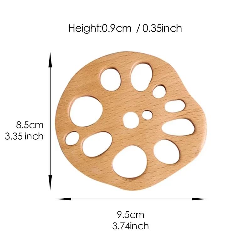 Suporturi din lemn, drăguț decorativ, cupă de lotus, ecologic, fag, suporturi reutilizabile cu gol pentru tacâmuri, boluri și farfurii