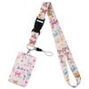 Credential Holder Pink Ribbon Lanyards for Keys Neck Strap For Card Badge Gym Keyring Nurse Accessories