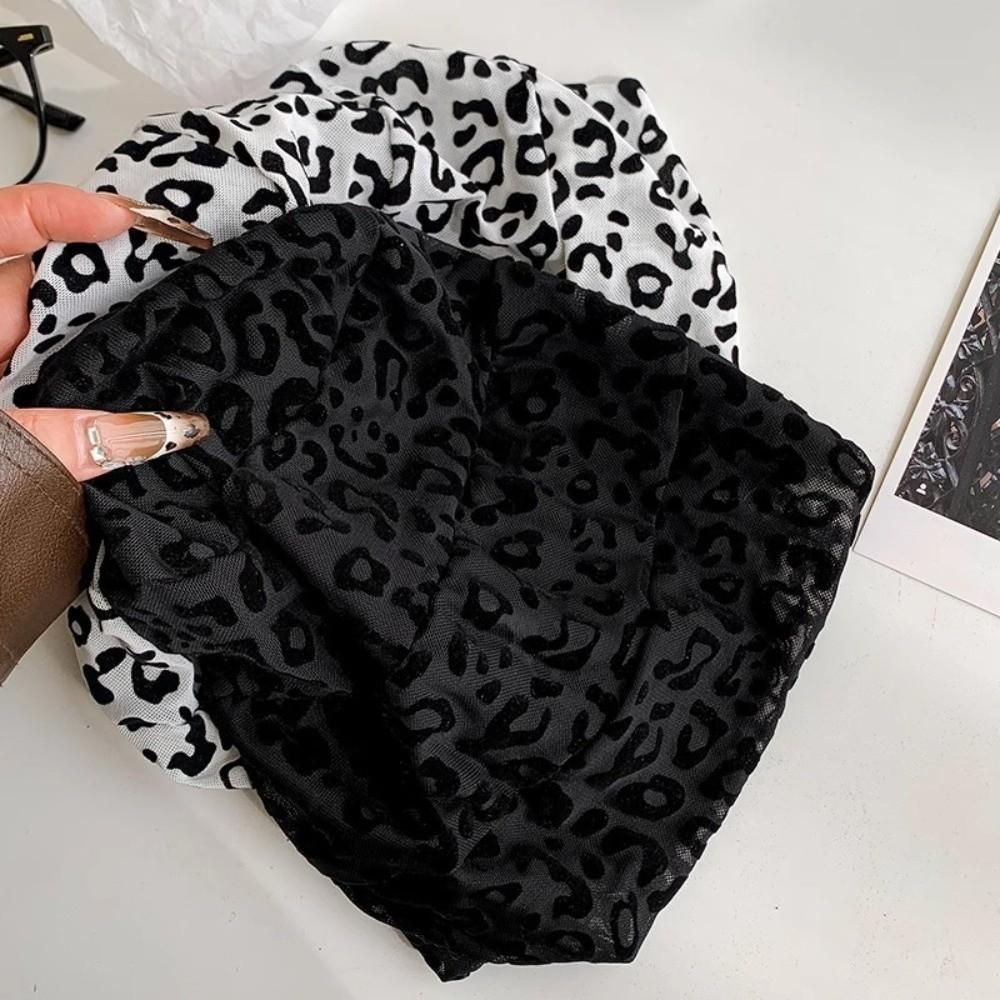 American Style Pullover Hats Stacking Leopard Beanies Cap Fashion Y2k Baggy Cap  Women