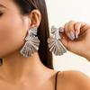 Punk Metal Ginkgo Leaf Earrings for Women - Trendy Gold Design