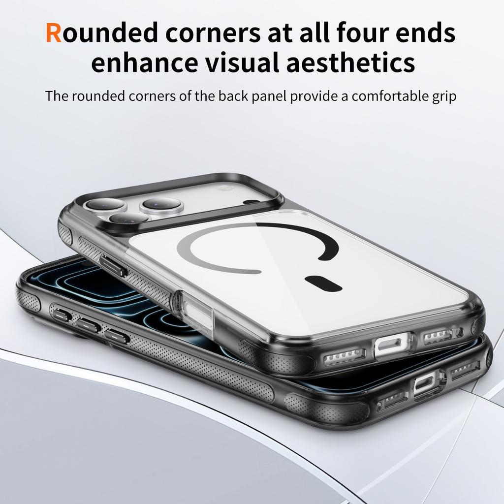Crystal Clear Magnetic Phone Case With Anti Slip Texture Raised Camera Protection Compatible With iPhone 12 To 17 Pro Max Wireless Charging Support