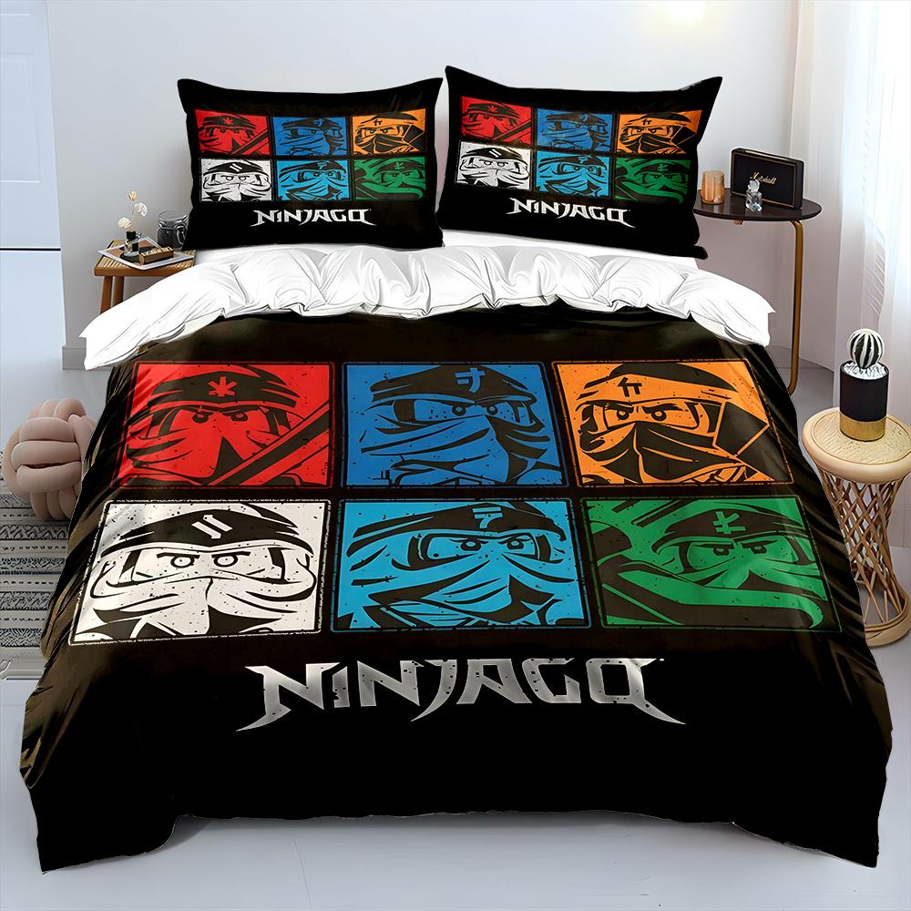 N Ninja Games Pattern Duvet Cover Set Digital Print Colorful Polyester Bedding With Zipper Closur For Kids Gifts