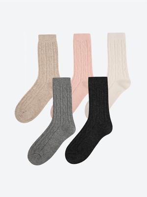 Kabelstricksocken mit Wollmischung HPAO5EFT08