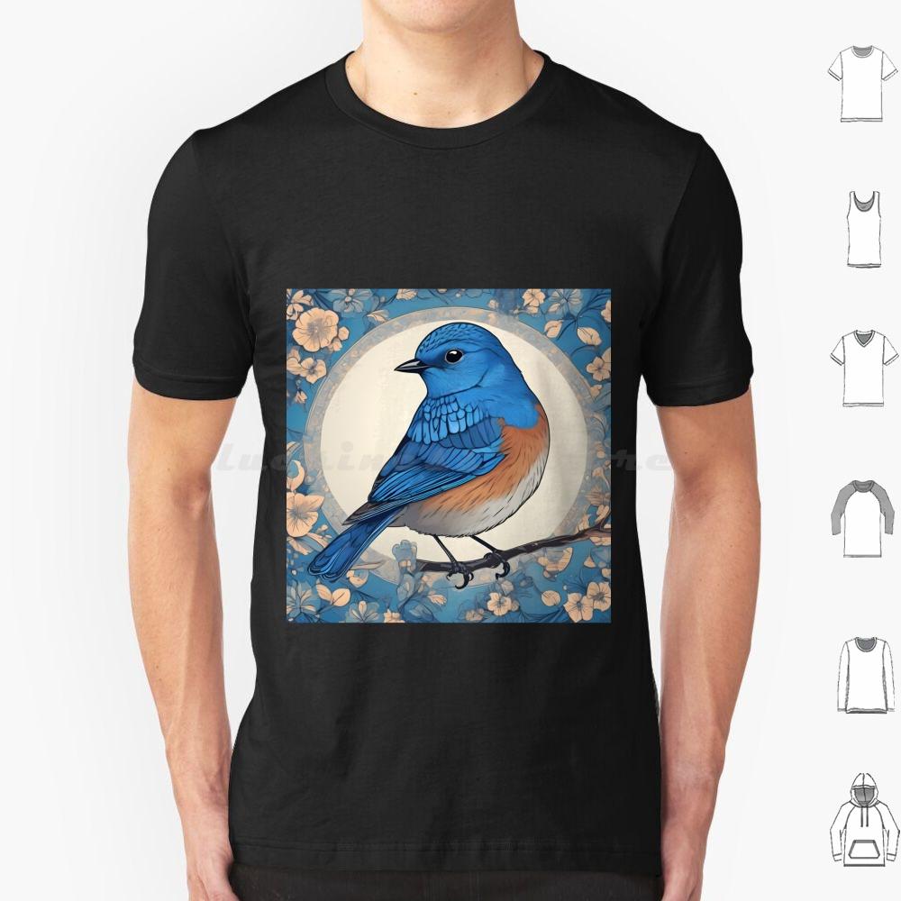 Bluebird Colour 03 T Shirt Big Size 100 Cotton Bluebird Bluebird Art Bluebird Watercolour Bluebird Design Bluebird Feathers S
