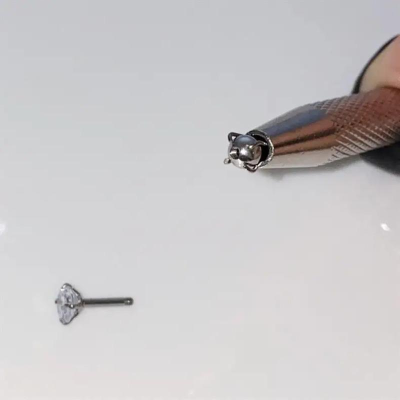 Mini 4 Claws Jewelry Beads Tweezer Pick-up Tool Diamond Gems Prong Holder Catcher Grabber Stainless Steel Body Piercing Tools