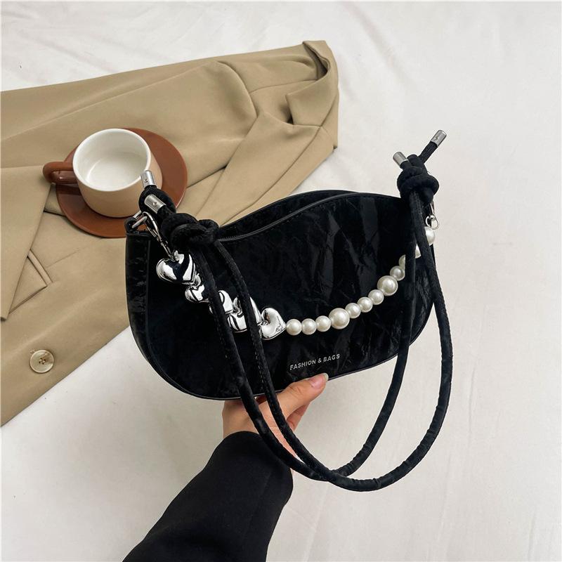 

2 Summer new niche simple shoulder bag casual small square bag women simple underarm fashion bag women чёрный