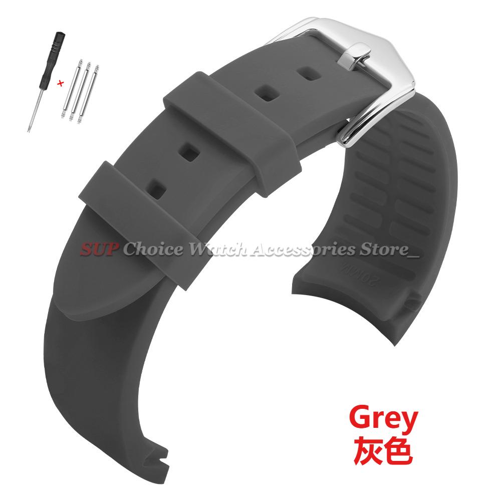 Zakrzywiony Gumowy Pasek do Zegarka 18mm 19mm 20mm 21mm 22mm 24mm Paski do Rolex do Seiko Sporty Nurkowe Miękki Silikonowy Bransoleta Pasek