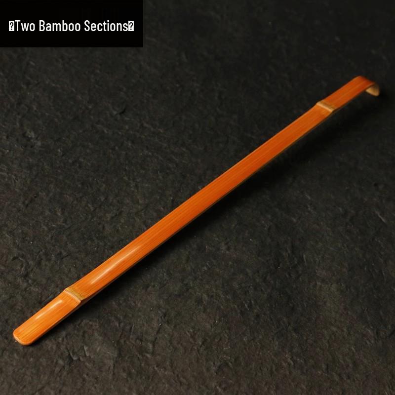 Handcrafted Polished Jade Bamboo Back Scratcher with Carved Handle