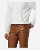 Handmade Leather Men's Causal Pants Real Lambskin Brown Stylish Trousers