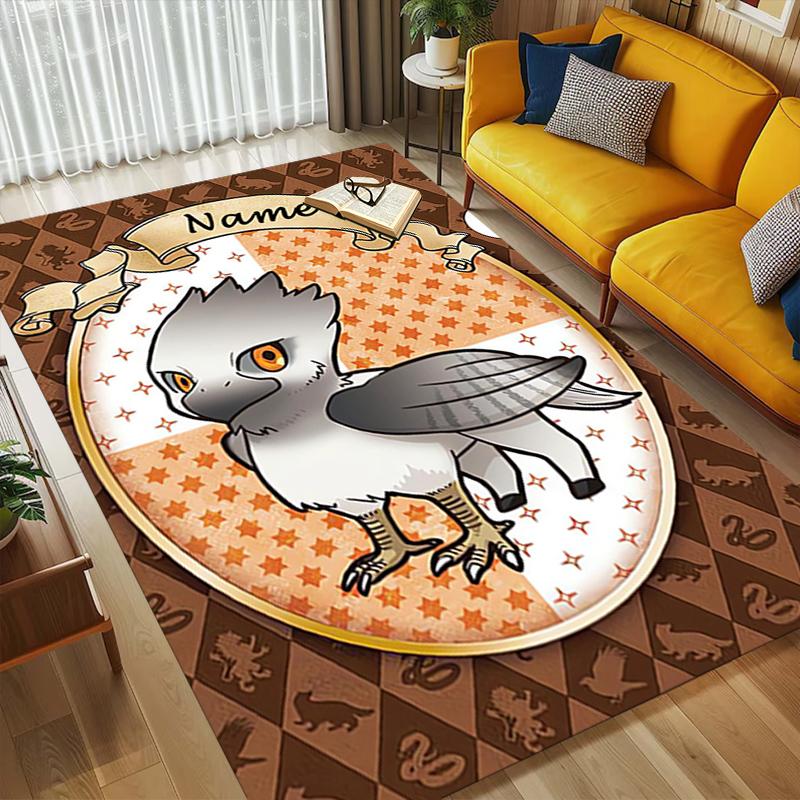 Custom Name Harry Potter Living Room Non-Slip Area Rug Soft Carpet for Bedroom Kids Playroom Sofa Office Home Decor Doormat