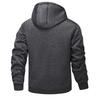 Herrhoodie, Sweatshirt i kontrastfärg, Sportig avslappnad jacka med dragkedja