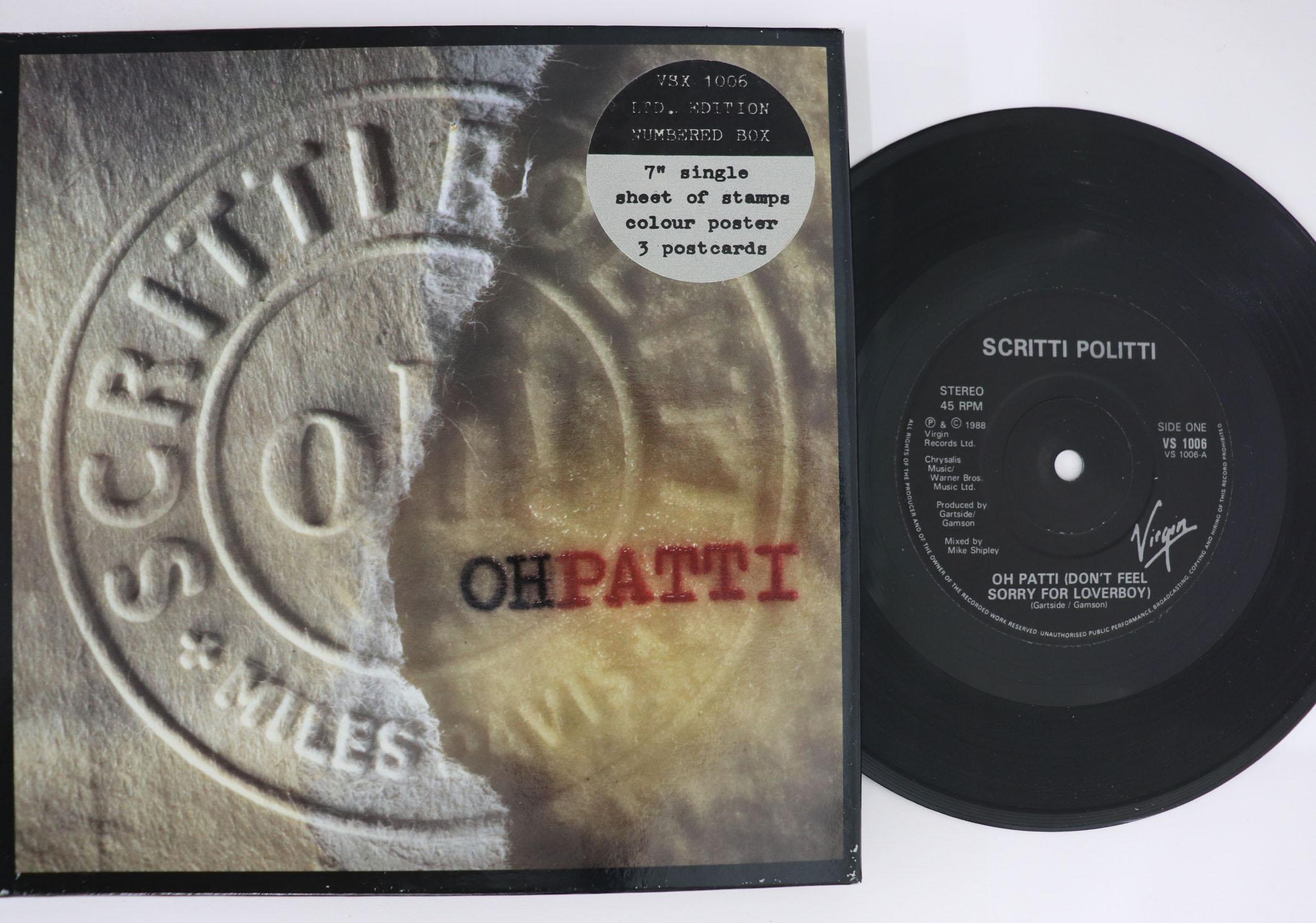

7inch Record SCRITTI POLITTI MILES DAVIS Oh Patti VS1006 VIRGIN 1988 UK Rock Used