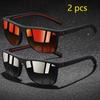 2 Pieces Fashion Vintage Check Pattern Polarized Sunglasses Men Women Fishing Driving Brand Design Sun Glasses UV400 Man Eyewear