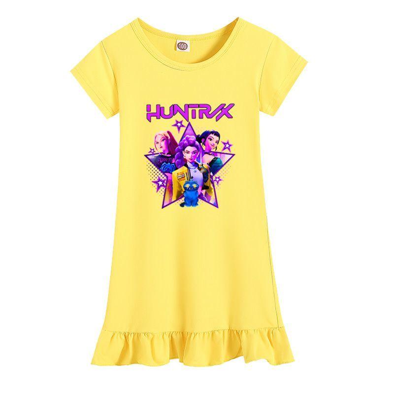 Cute Kpop Witch Hunt Dress for Children, Fashionable and Cozy Sleeping Dress for Summer Girls