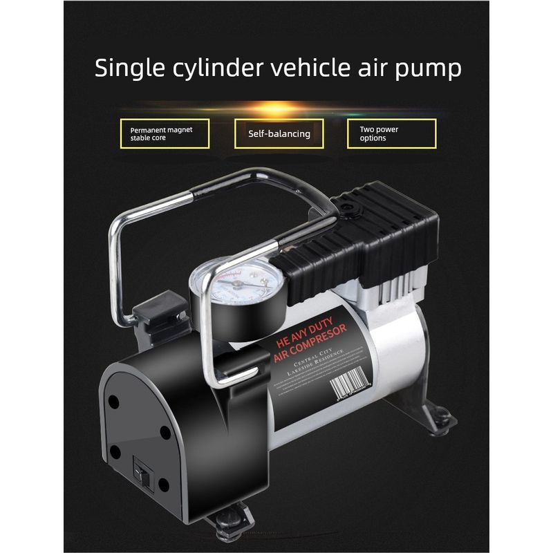 

German and Japanese Imported Technology Car Air Pump, Metal Single-Cylinder Multifunctional Electric Air Pump for Cars B-Grade Motorized Single Bar Air Pump